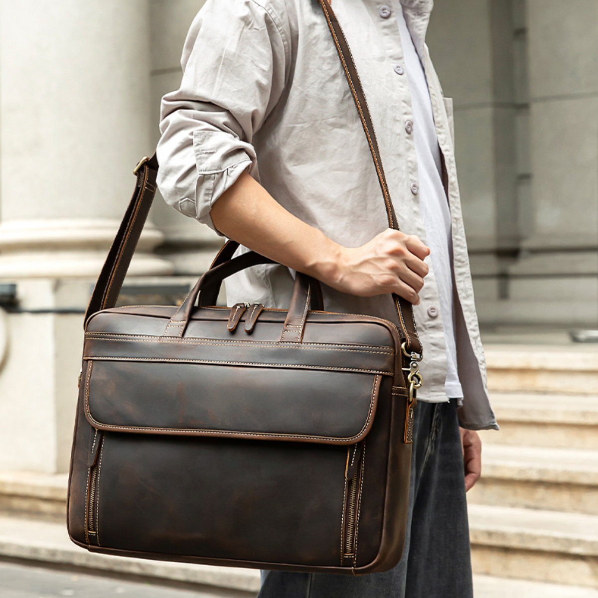 Classic Professional Leather Briefcase