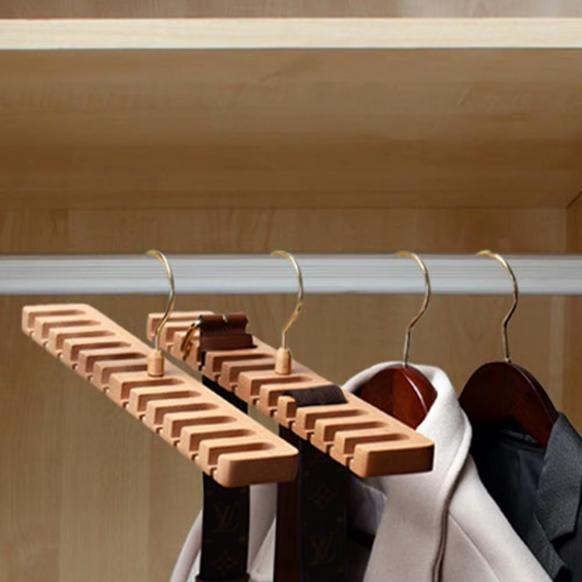 Handcrafted Wooden Belt Organiser Hanger
