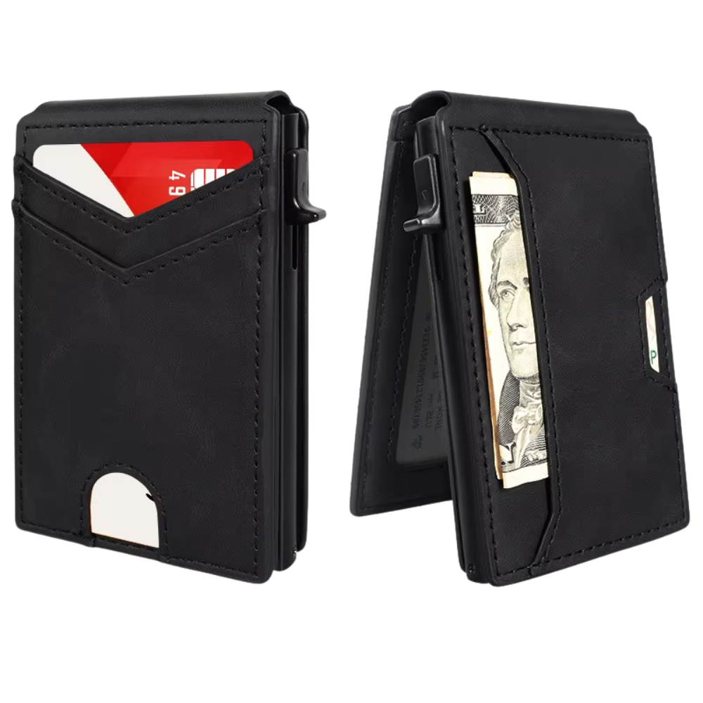 Minimalist Slim Leather RFID Blocking Wallet