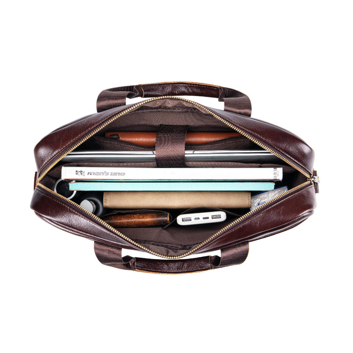 Minimalist Slim Leather 14-inch Briefcase