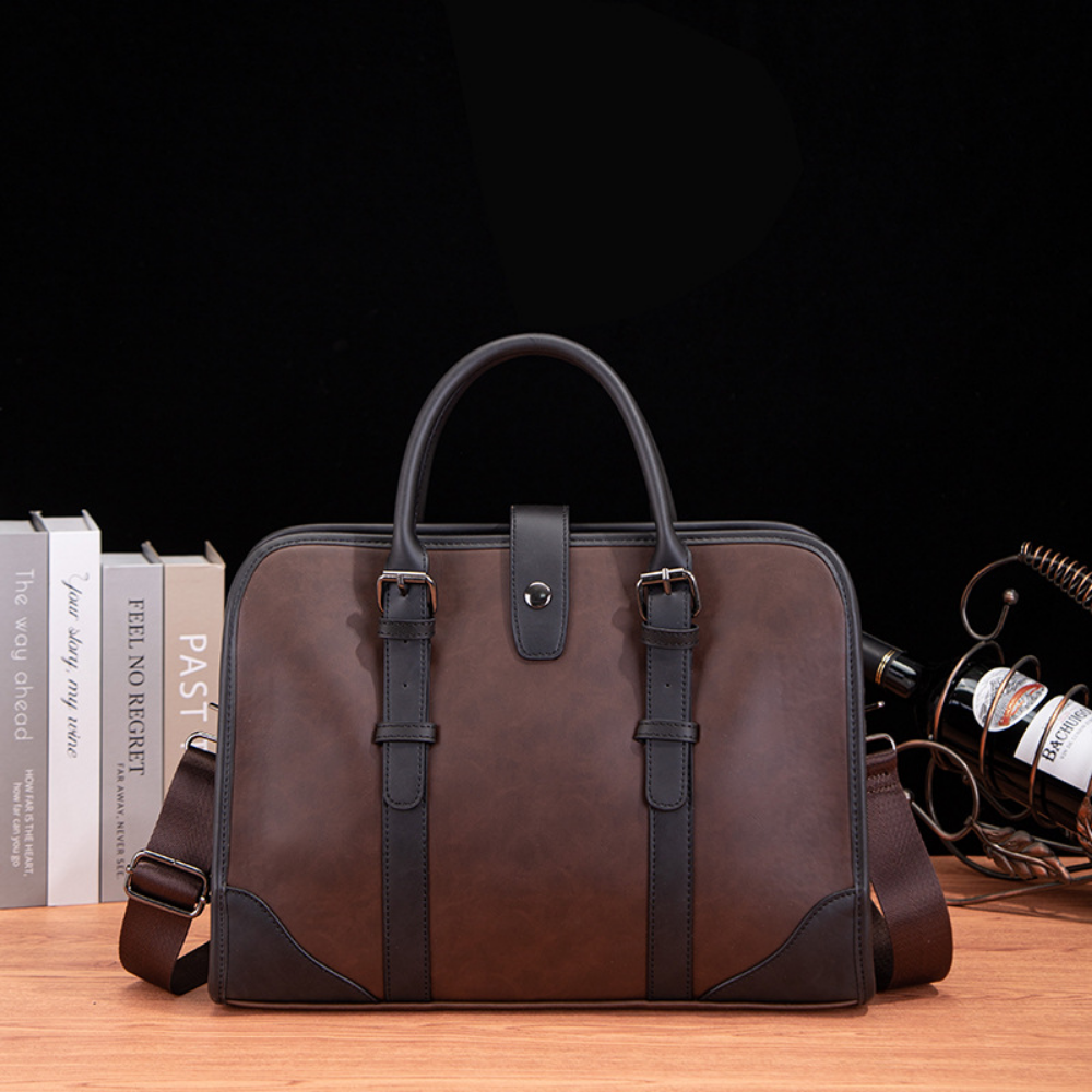 Minimalist Slim Leather Briefcase