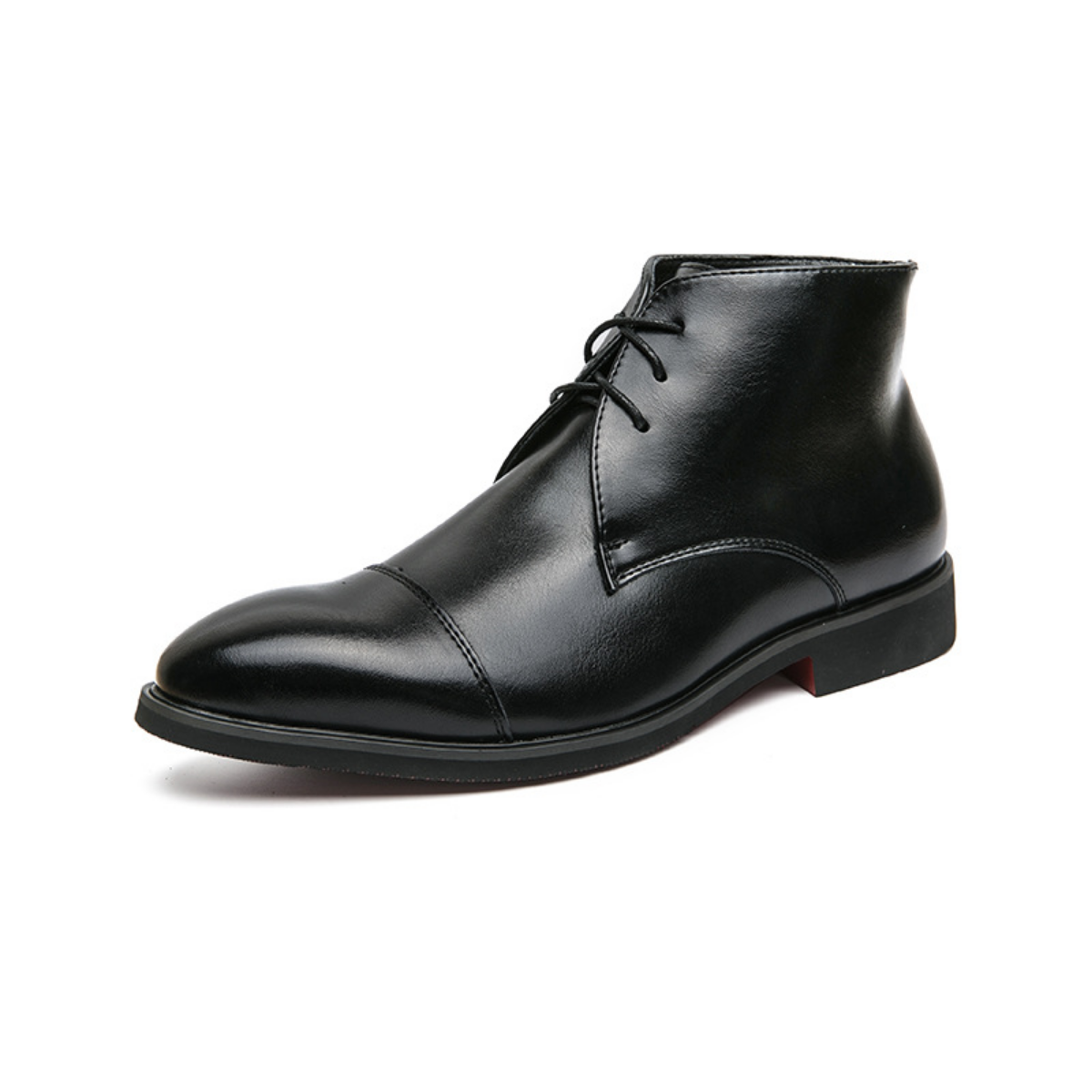 Modern Leather Lace-Up Dress Boots
