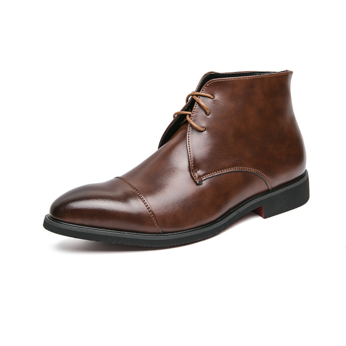 Modern Leather Lace-Up Dress Boots