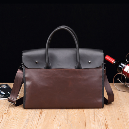 Modern Structured Leather Business Bag