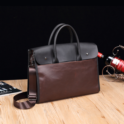 Modern Structured Leather Business Bag