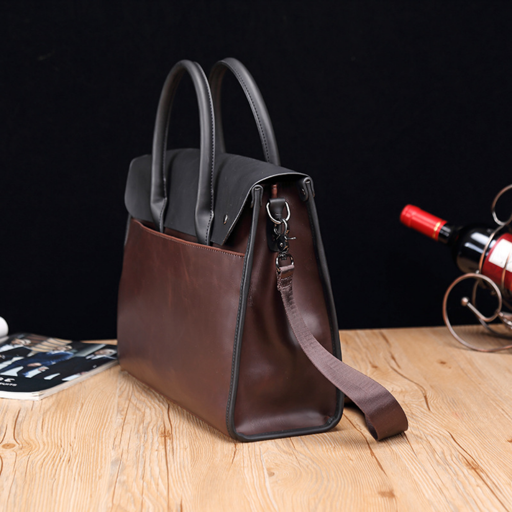 Modern Structured Leather Business Bag