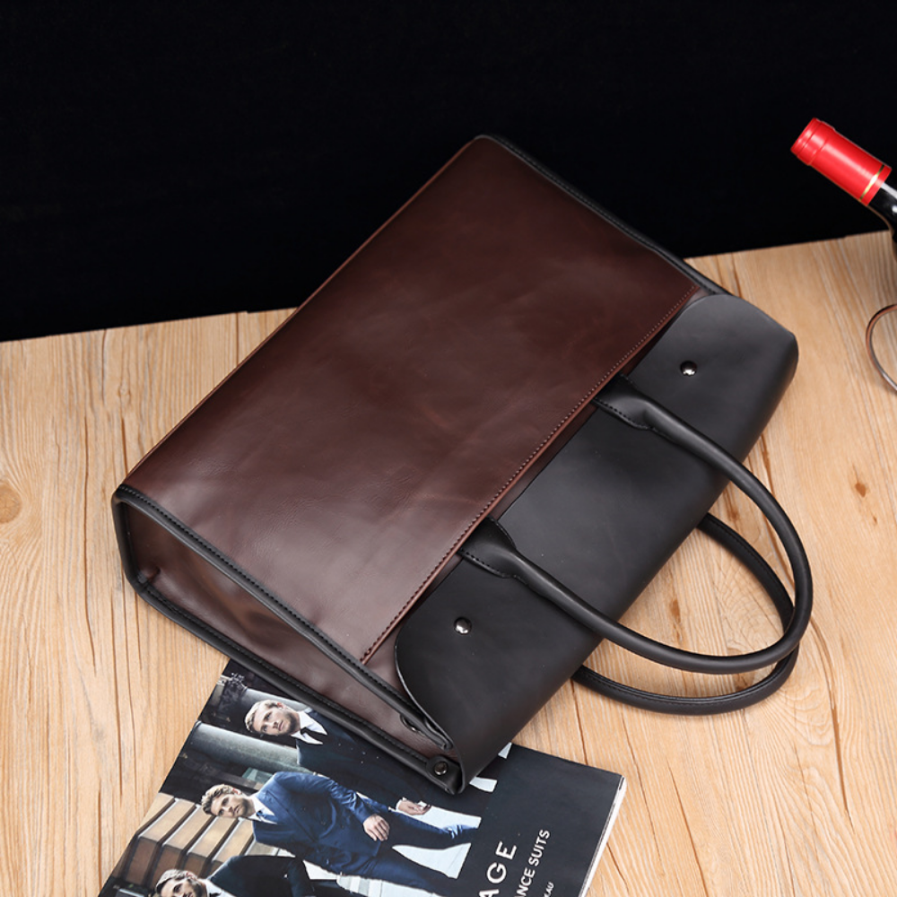 Modern Structured Leather Business Bag
