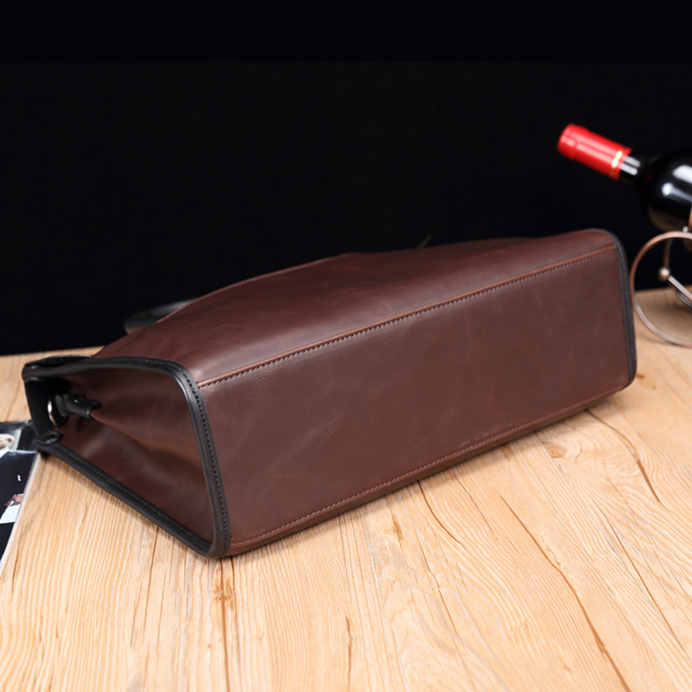 Modern Structured Leather Business Bag