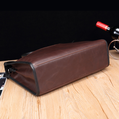 Modern Structured Leather Business Bag