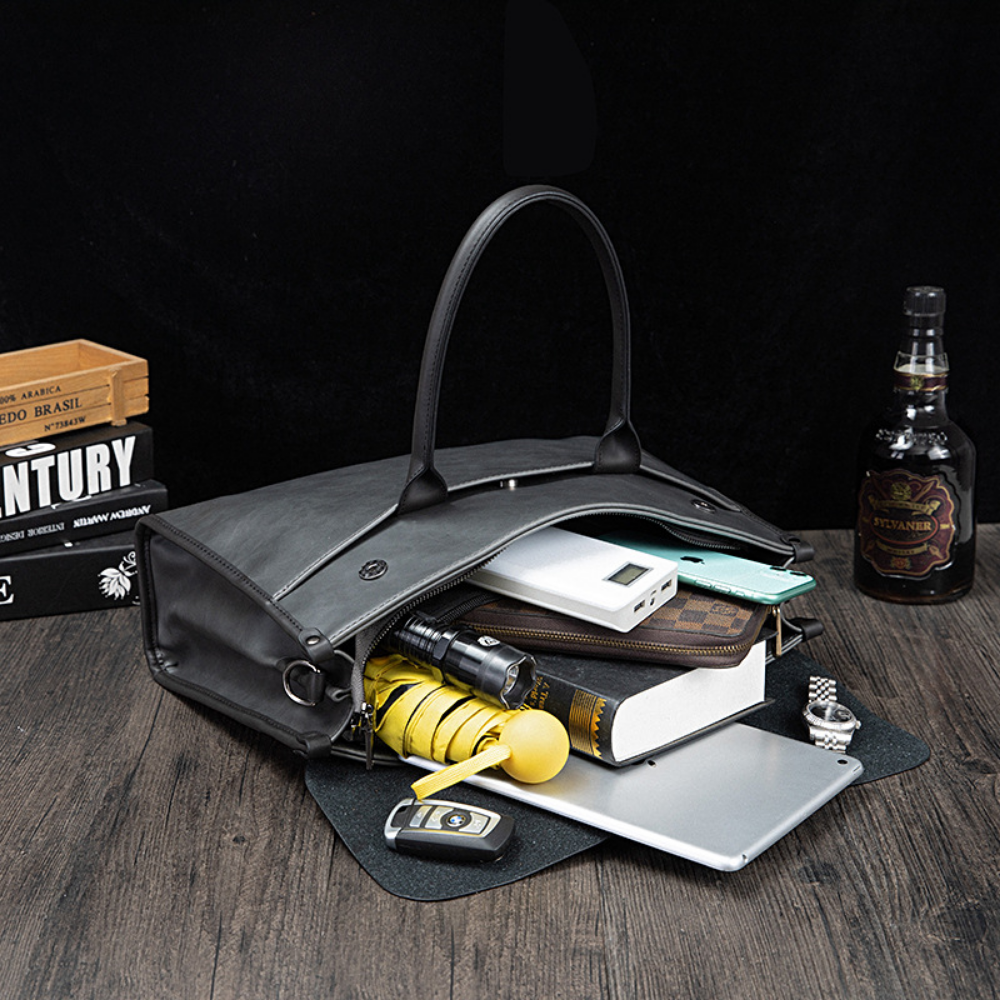 Modern Structured Leather Business Bag