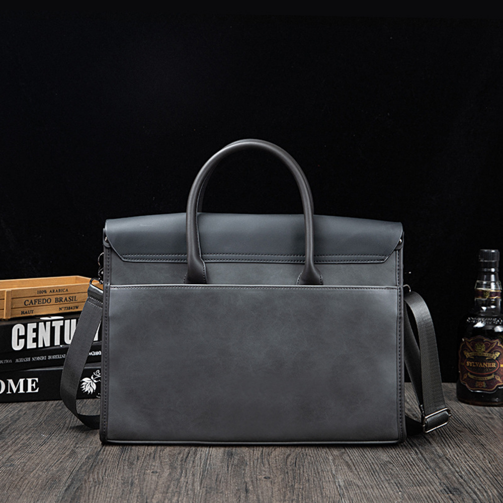 Modern Structured Leather Business Bag