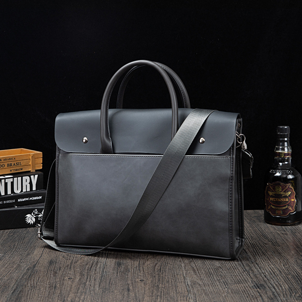 Modern Structured Leather Business Bag