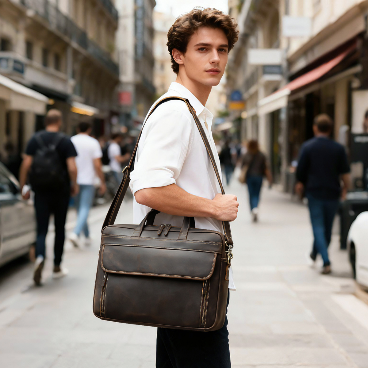 Classic Professional Leather Briefcase