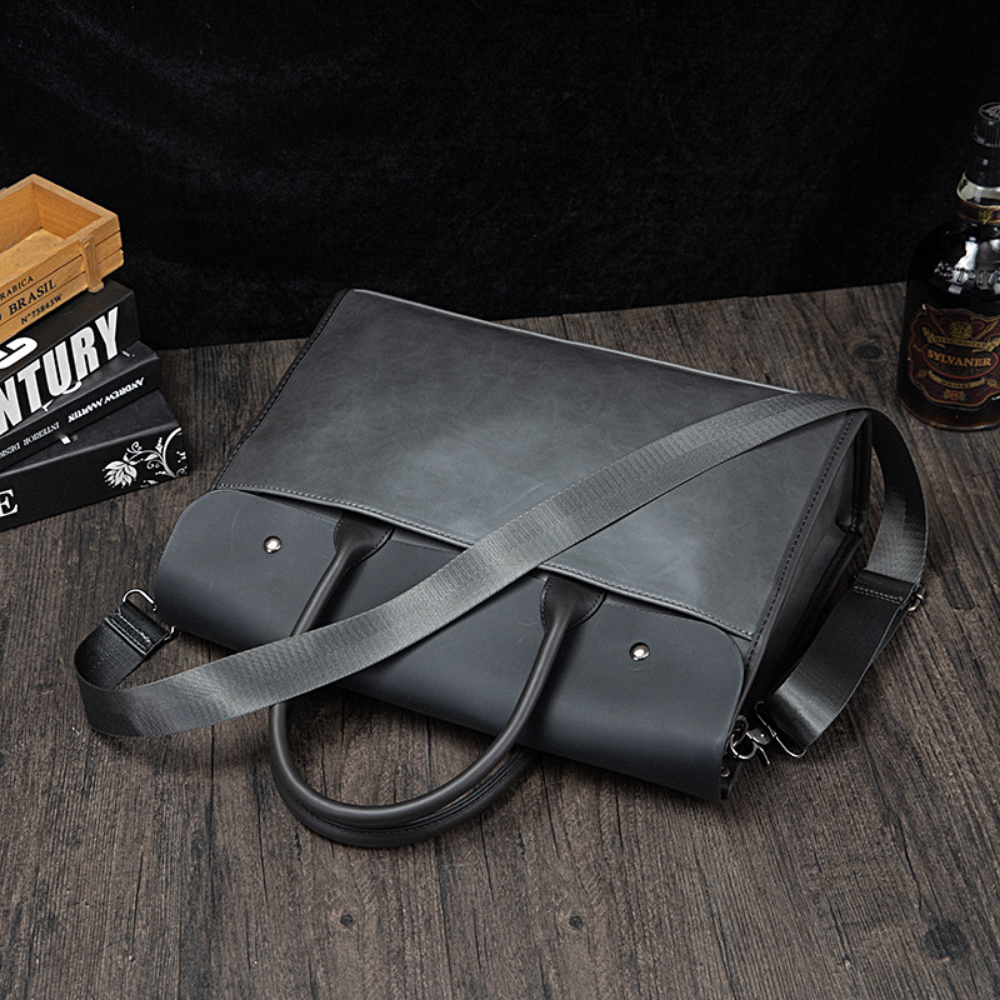 Modern Structured Leather Business Bag