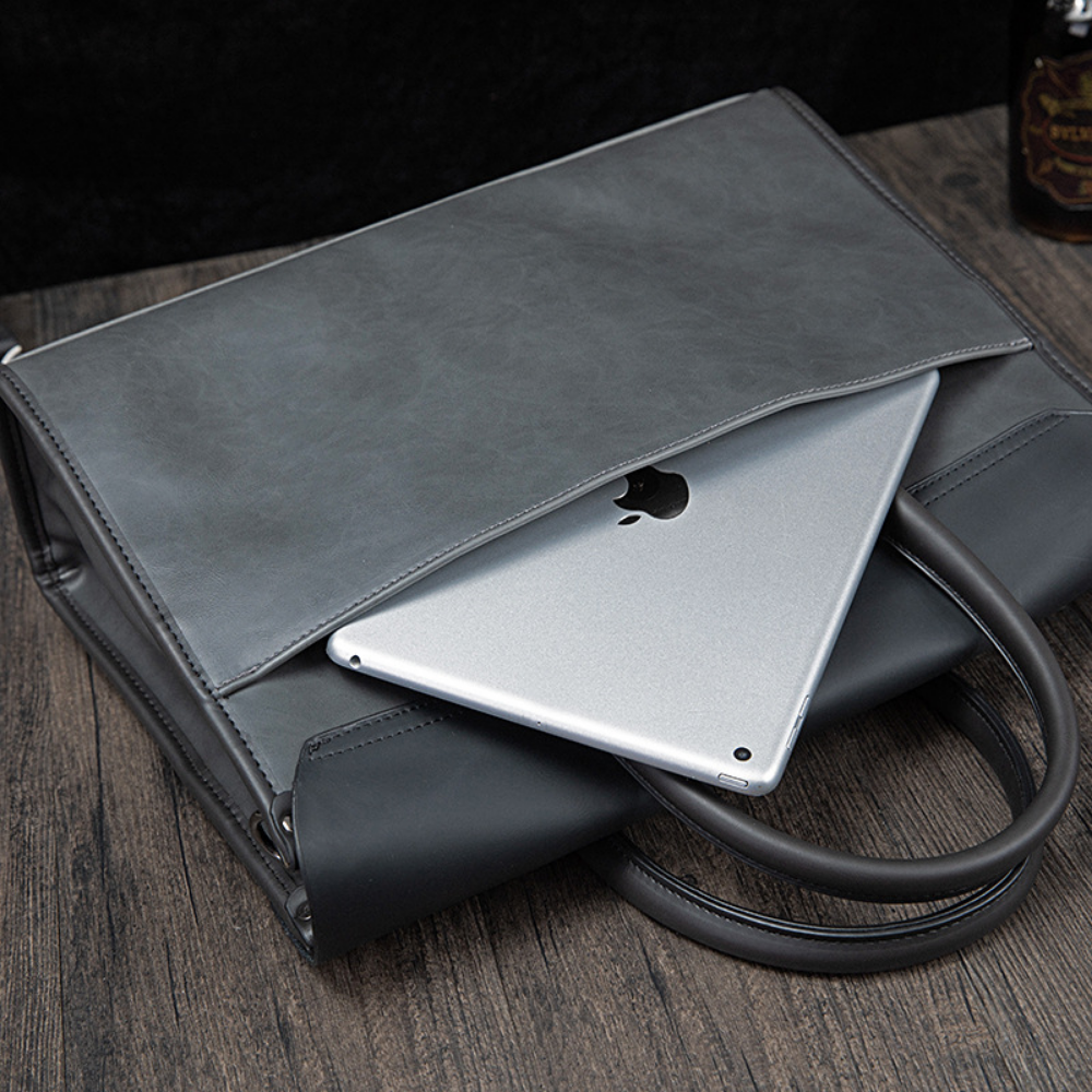 Modern Structured Leather Business Bag