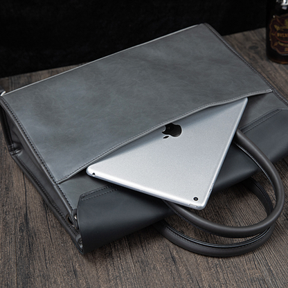 Modern Structured Leather Business Bag