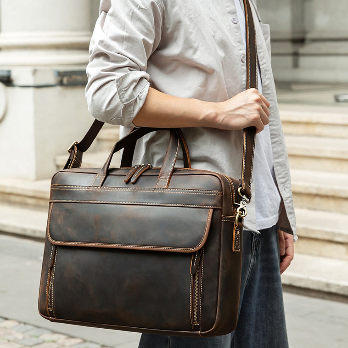 Classic Professional Leather Briefcase