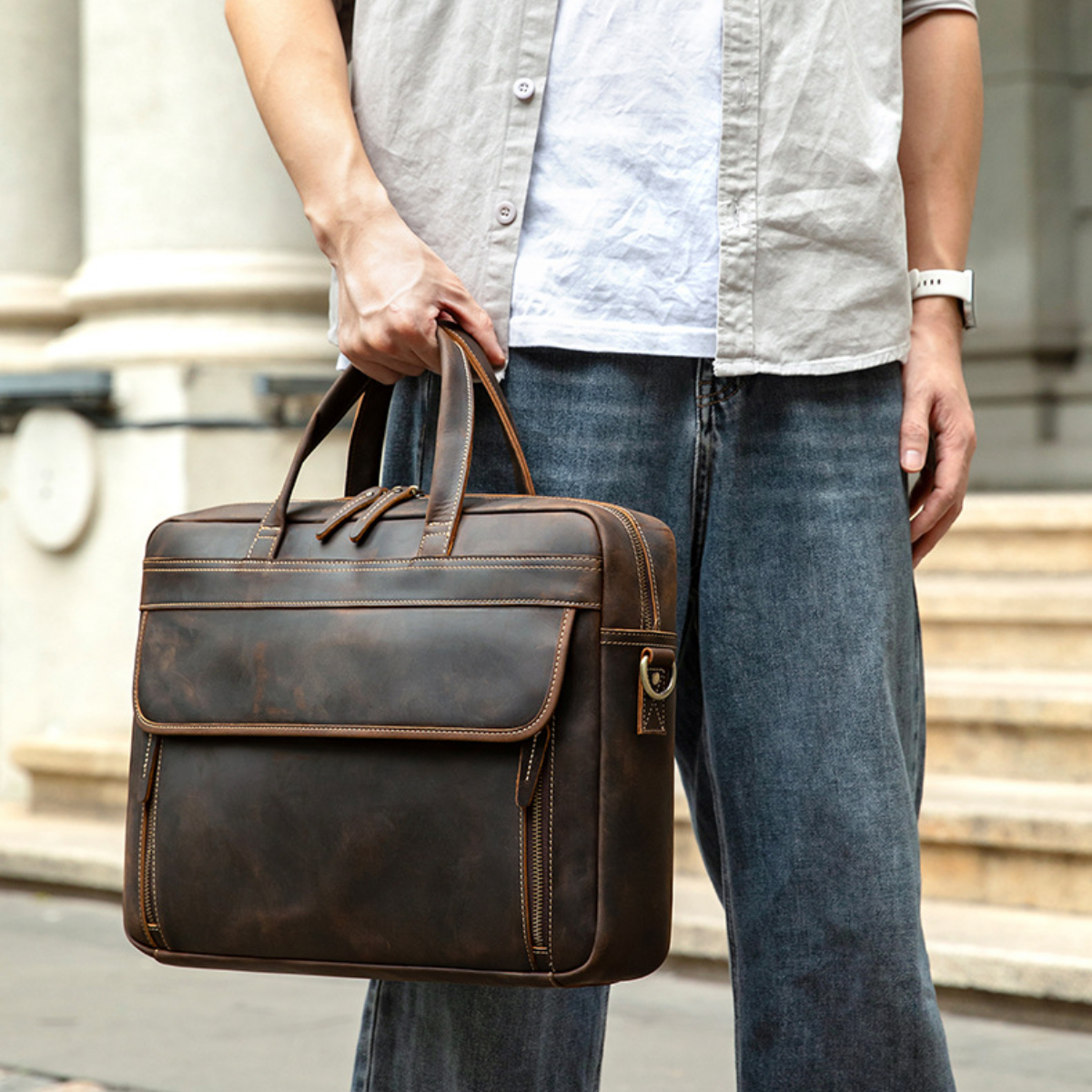 Classic Professional Leather Briefcase