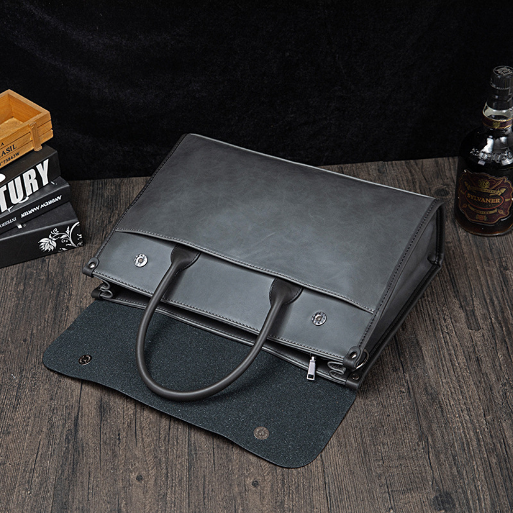 Modern Structured Leather Business Bag