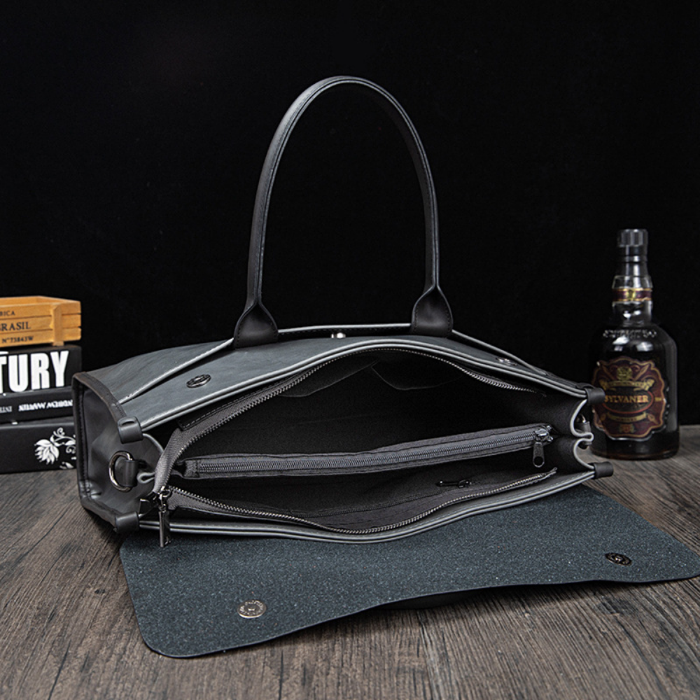 Modern Structured Leather Business Bag