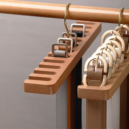 Handcrafted Wooden Belt Organiser Hanger