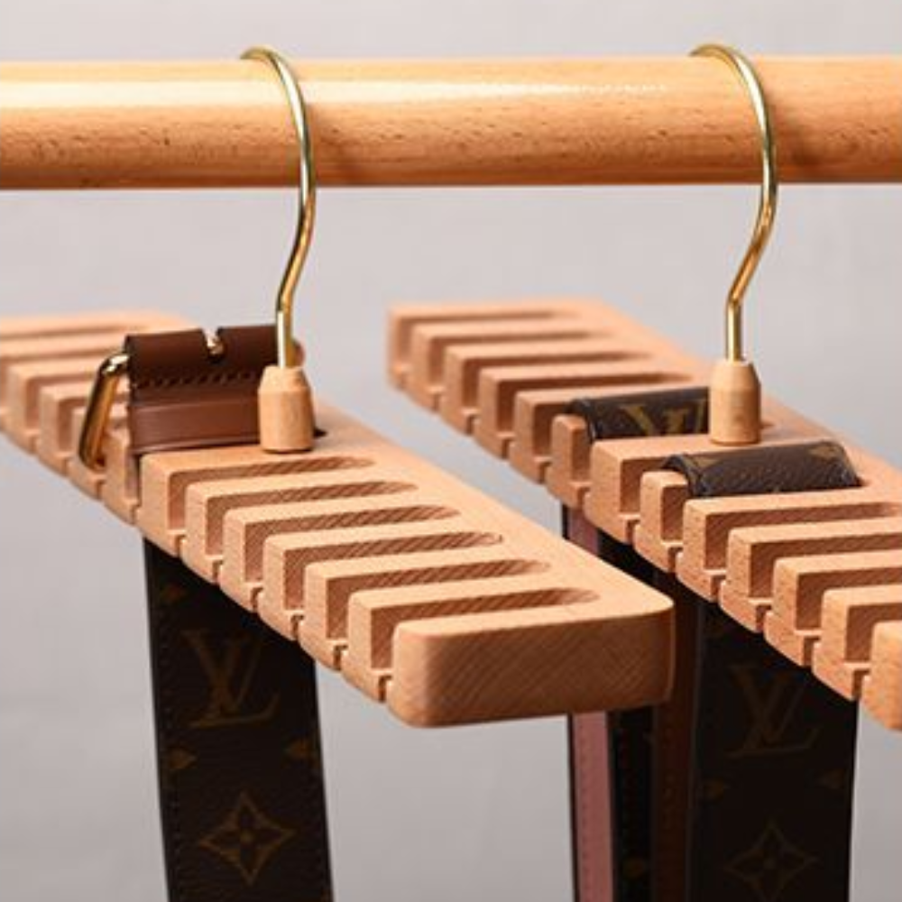 Handcrafted Wooden Belt Organiser Hanger