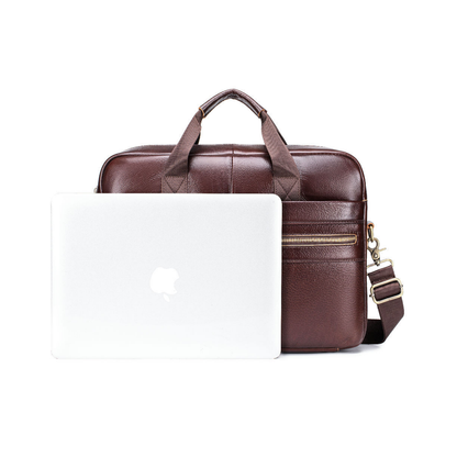 Minimalist Slim Leather 14-inch Briefcase