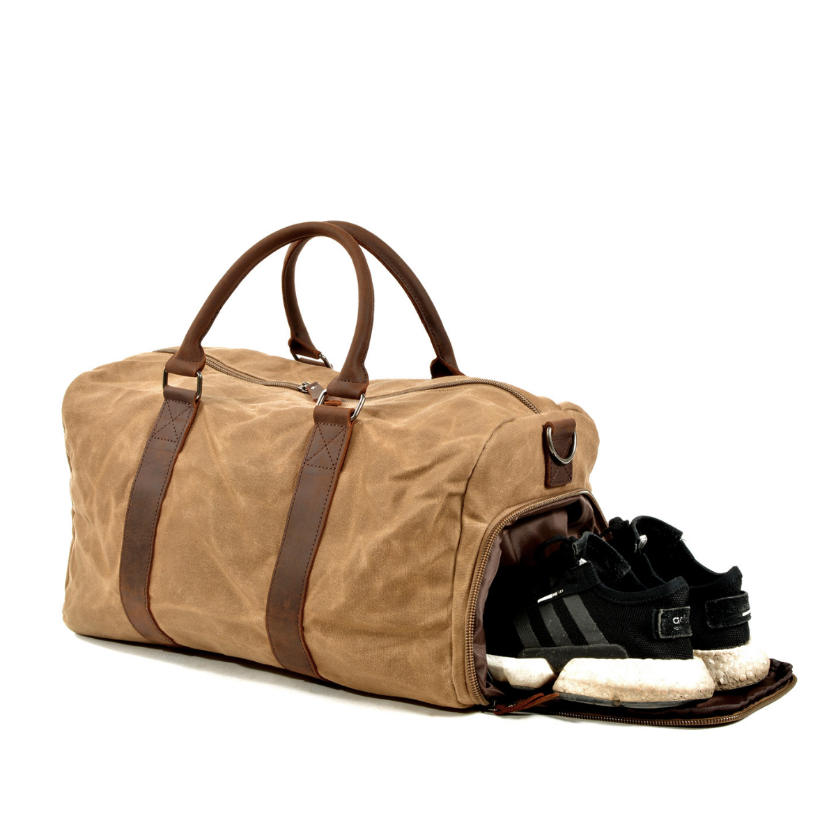 Rugged Waxed Canvas and Leather Weekender