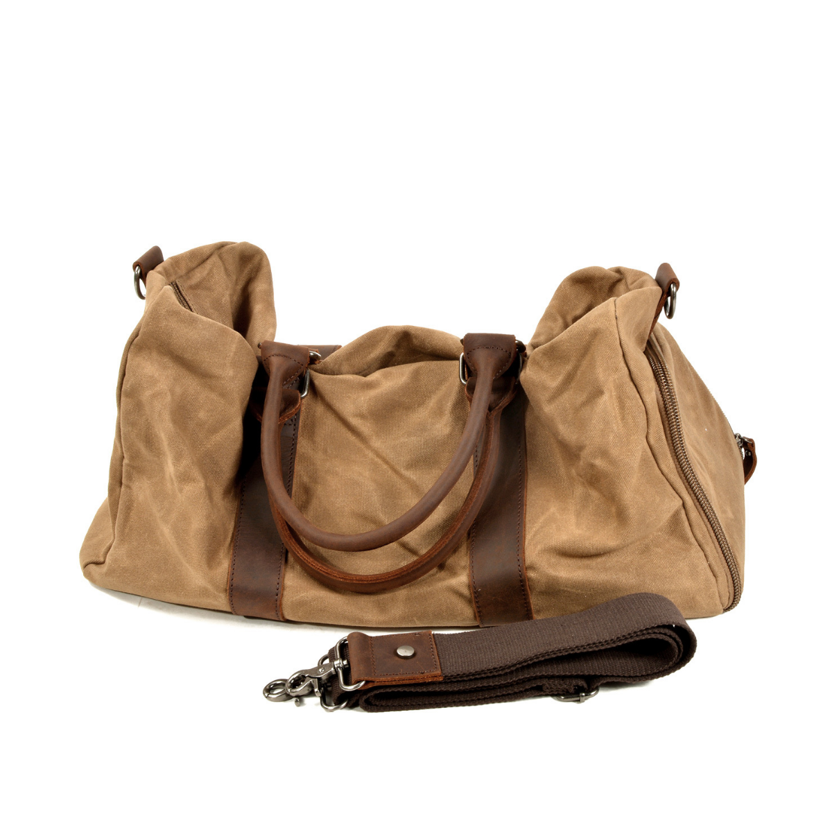 Rugged Waxed Canvas and Leather Weekender