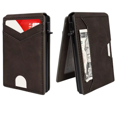 Minimalist Slim Leather RFID Blocking Wallet