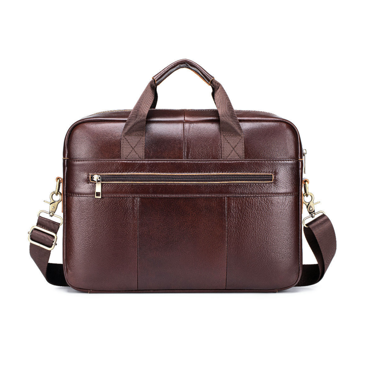 Minimalist Slim Leather 14-inch Briefcase