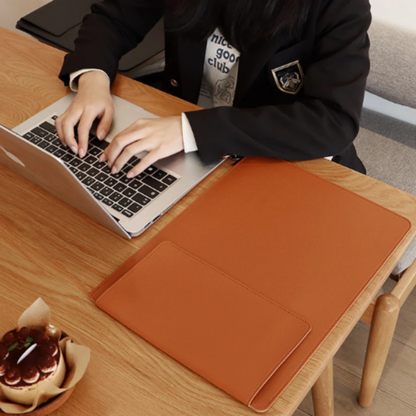 Slim Tech-Leather Laptop Sleeve with Stand