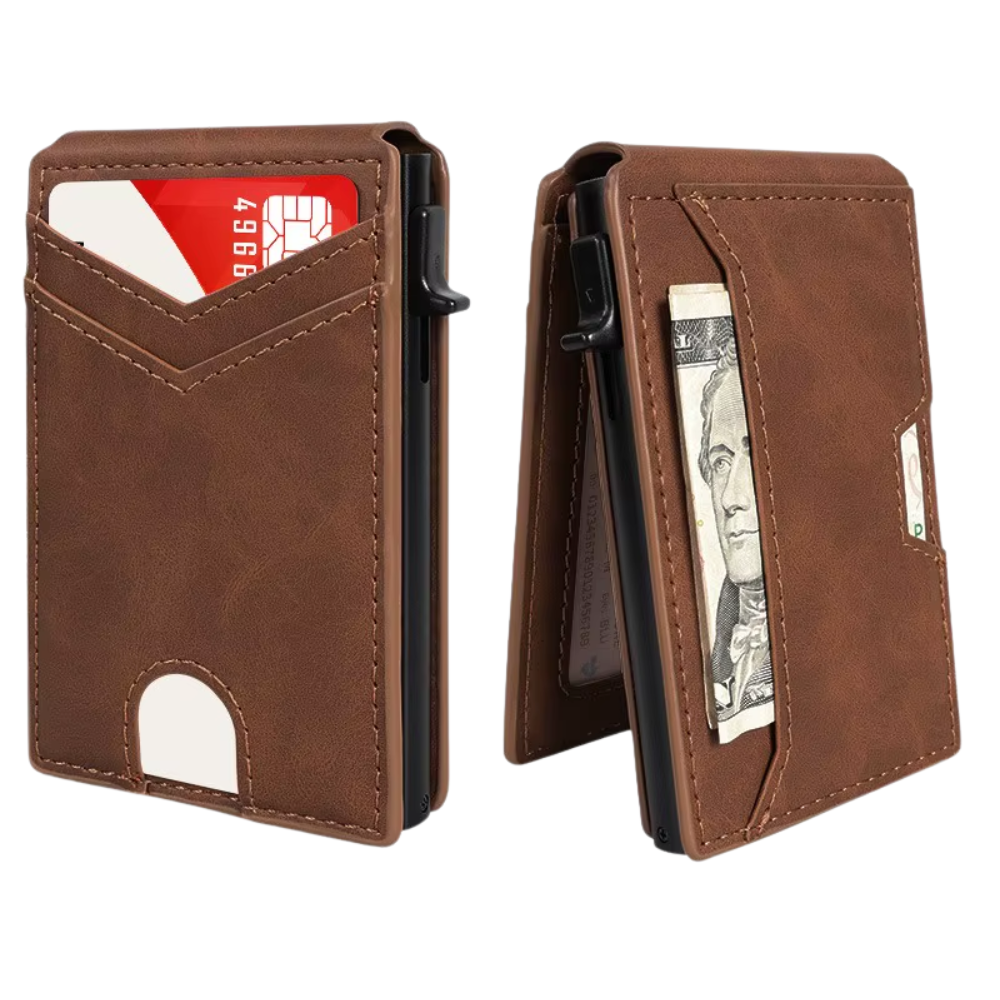 Minimalist Slim Leather RFID Blocking Wallet