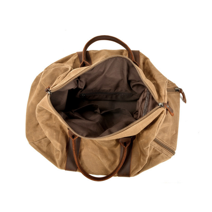Rugged Waxed Canvas and Leather Weekender
