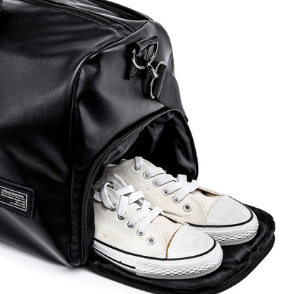 Classic Leather Overnighter Duffle Bag