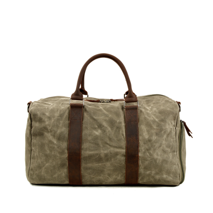 Rugged Waxed Canvas and Leather Weekender