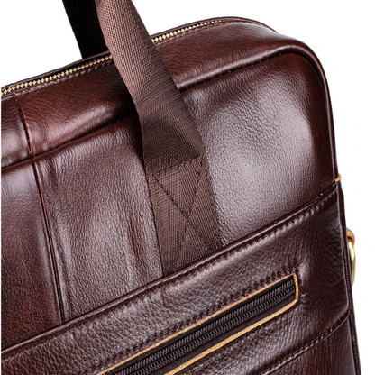 Minimalist Slim Leather 14-inch Briefcase