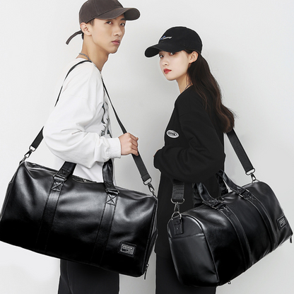 Classic Leather Overnighter Duffle Bag