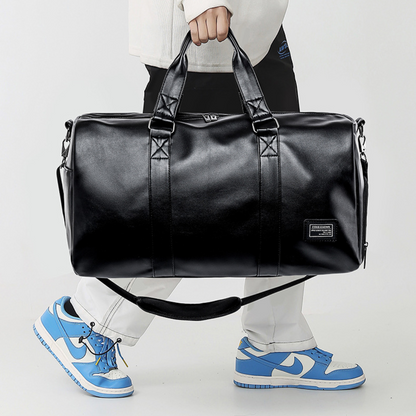 Classic Leather Overnighter Duffle Bag