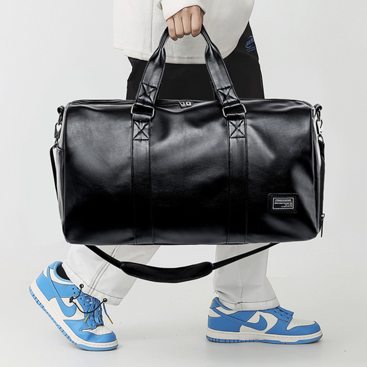 Classic Leather Overnighter Duffle Bag