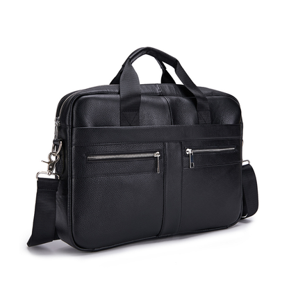 Minimalist Slim Leather 14-inch Briefcase