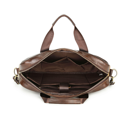 Minimalist Slim Leather 14-inch Briefcase