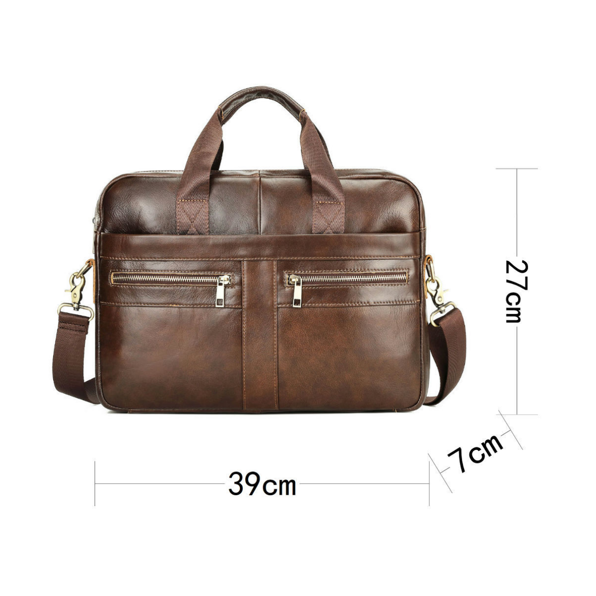 Minimalist Slim Leather 14-inch Briefcase