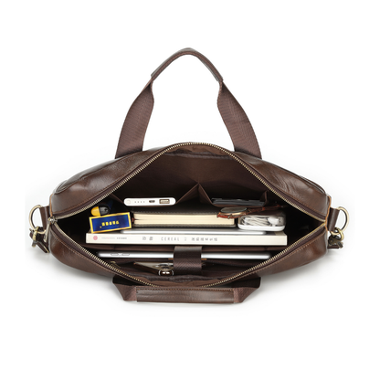 Minimalist Slim Leather 14-inch Briefcase