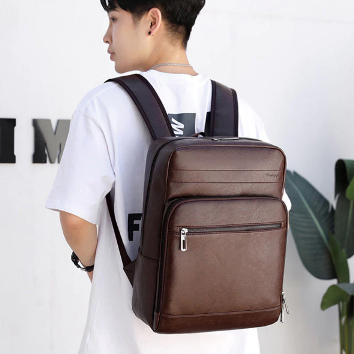 Executive Travel Leather Backpack