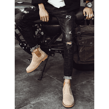 Bota Chelsea de Couro Camurça Rochester