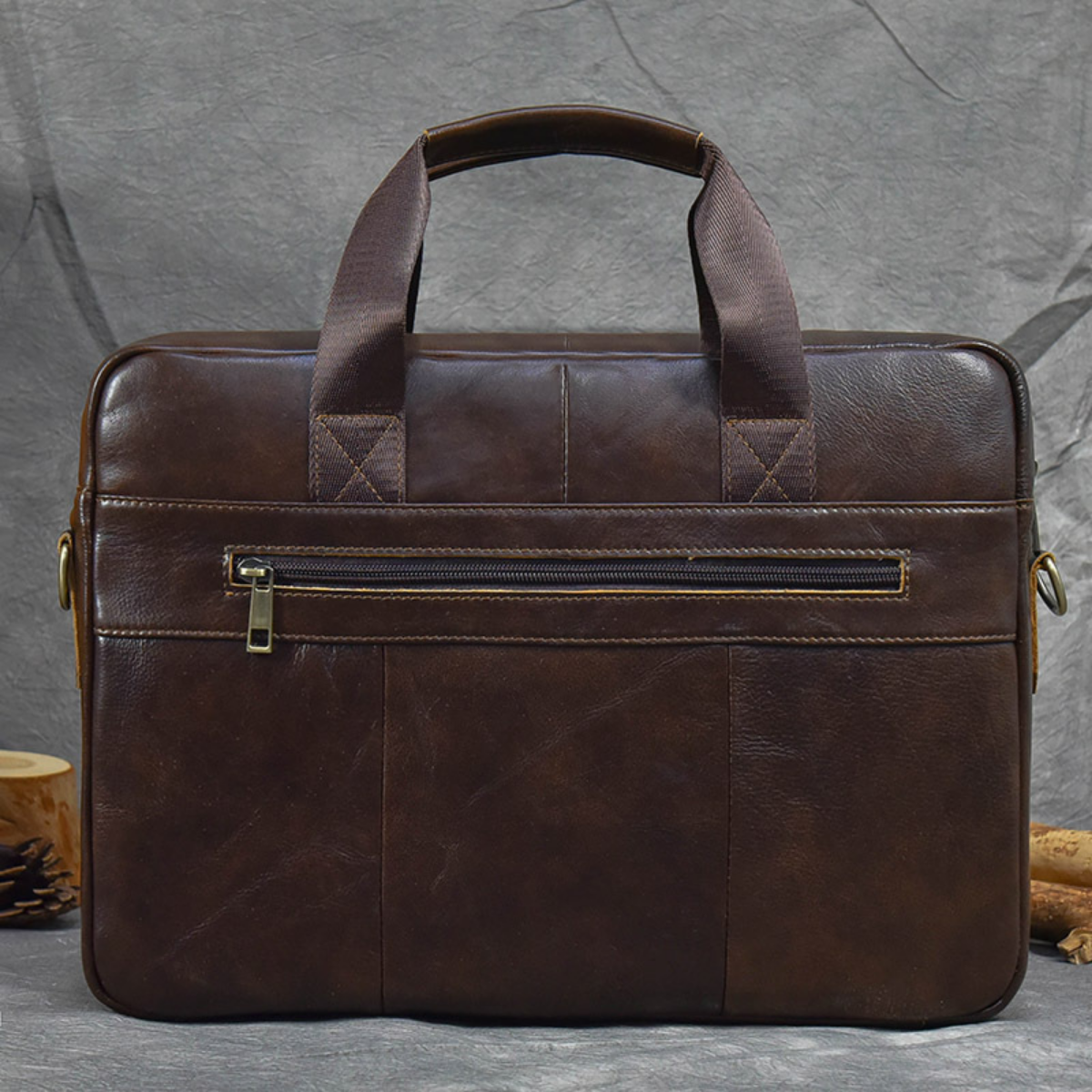 Structured Heritage Leather 14-inch Briefcase