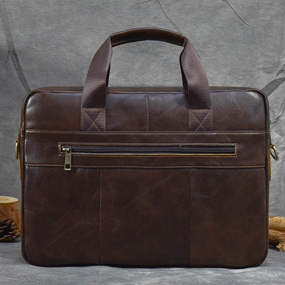 Structured Heritage Leather 14-inch Briefcase