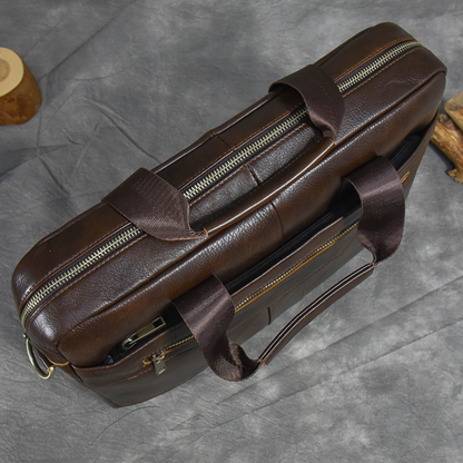 Structured Heritage Leather 14-inch Briefcase