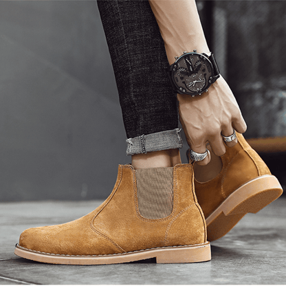 Bota Chelsea de Couro Camurça Rochester